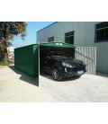 Garaje metálico verde oscuro con doble puerta y dos aguas 380 x420x 232